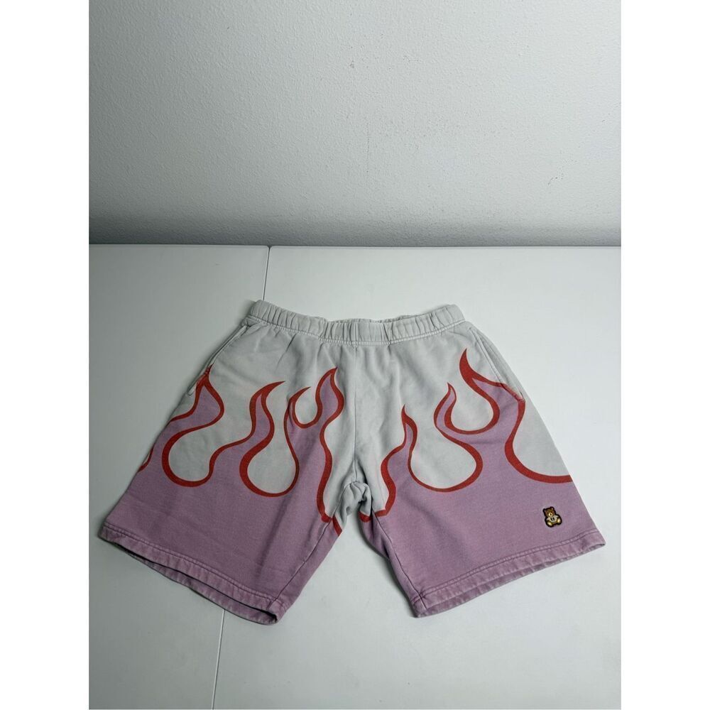 Teddy Fresh Flame Cotton Sweat Shorts Pink Off White Size L See Description